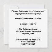 Strichmännchen-Paare mit Herz-Verlobungs-Party Einladung (Rückseite)