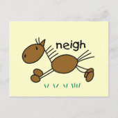 Strichmännchen Pferde T - Shirt und Geschenke Postkarte (Vorderseite)