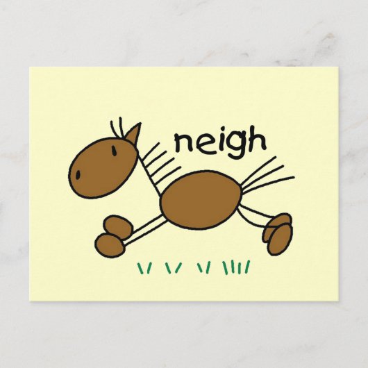 Strichmännchen Pferde T - Shirt und Geschenke Postkarte (Vorderseite)