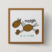 Strichmännchen-PferdeT - Shirts und -geschenke Button (Vorderseite)