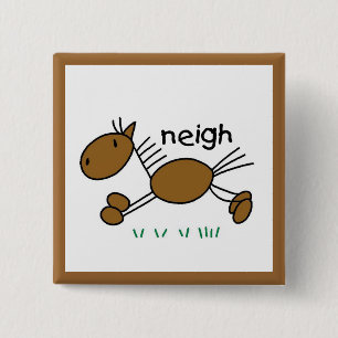 Strichmännchen-PferdeT - Shirts und -geschenke Button