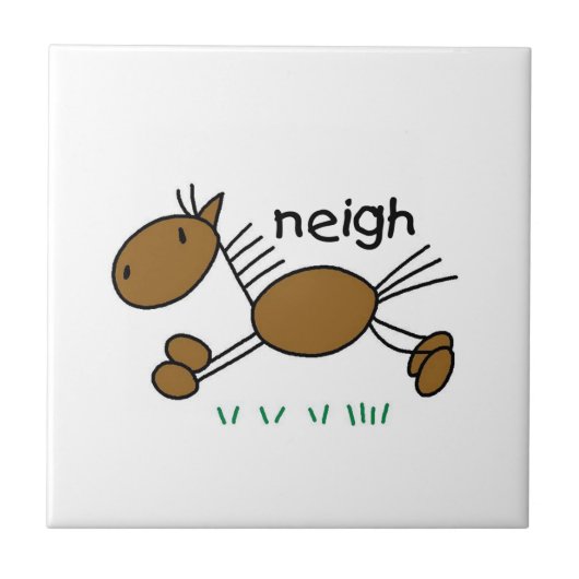 Strichmännchen-PferdeT - Shirts und -geschenke Fliese (Vorderseite)