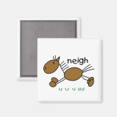 Strichmännchen-Pferdet-shirts und -geschenke Magnet (Vorderseite/Rückseite)