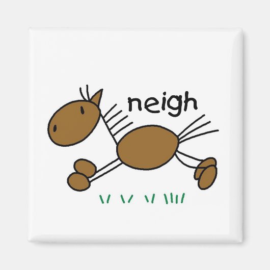 Strichmännchen-Pferdet-shirts und -geschenke Magnet (Vorne)
