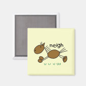 Strichmännchen-Pferdet-shirts und -geschenke Magnet (Vorderseite/Rückseite)