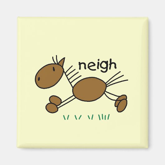 Strichmännchen-Pferdet-shirts und -geschenke Magnet (Vorne)
