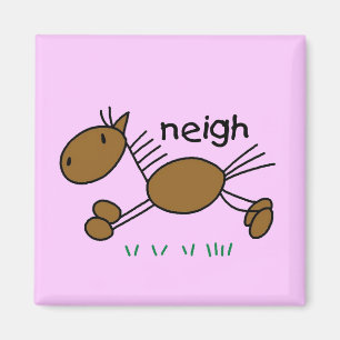 Strichmännchen-Pferdet-shirts und -geschenke Magnet