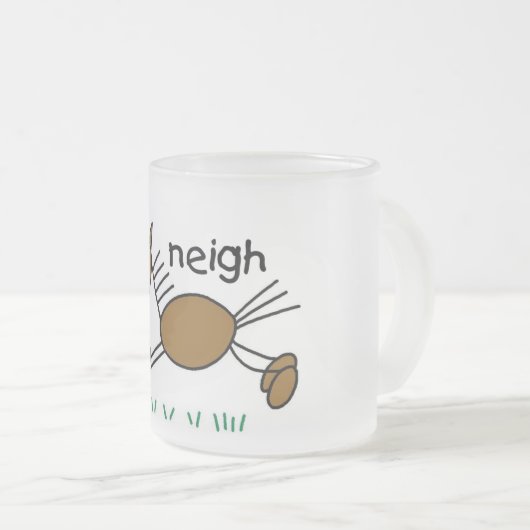 Strichmännchen-Pferdet-shirts und -geschenke Mattglastasse (VorderseiteRechts)