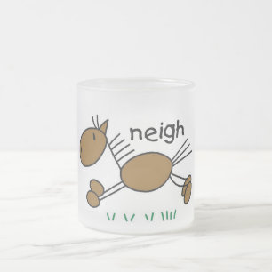 Strichmännchen-Pferdet-shirts und -geschenke Mattglastasse
