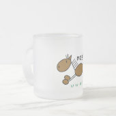 Strichmännchen-Pferdet-shirts und -geschenke Mattglastasse (Vorderseite Links)