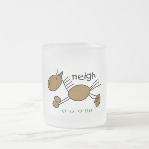 Strichmännchen-Pferdet-shirts und -geschenke Mattglastasse