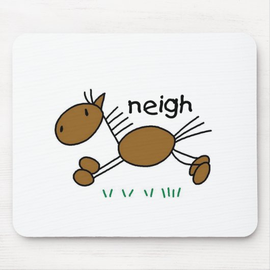 Strichmännchen-Pferdet-shirts und -geschenke Mousepad (Vorne)