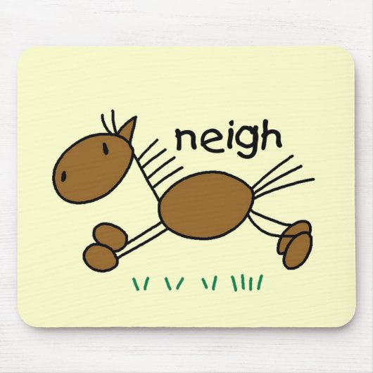 Strichmännchen-Pferdet-shirts und -geschenke Mousepad (Vorne)