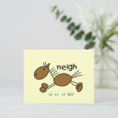 Strichmännchen-Pferdet-shirts und -geschenke Postkarte (Stehend Vorderseite)