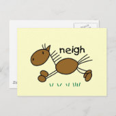 Strichmännchen-Pferdet-shirts und -geschenke Postkarte (Vorne/Hinten)