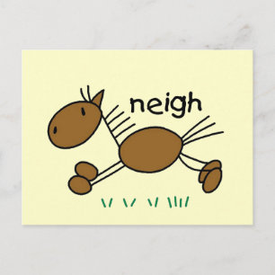 Strichmännchen-Pferdet-shirts und -geschenke Postkarte