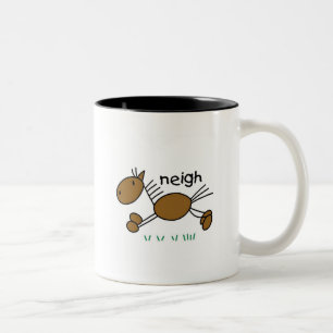 Strichmännchen-Pferdet-shirts und -geschenke Zweifarbige Tasse
