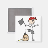 Strichmännchen Pirate Treasure Magnet (Vorderseite/Rückseite)