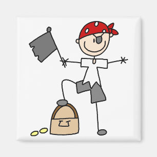 Strichmännchen-Piraten-Schatz-Magnet Magnet