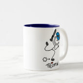 Strichmännchen-Polizei-Offizier-Tasse Zweifarbige Tasse (VorderseiteRechts)