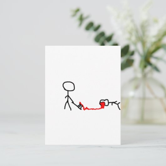 Strichmännchen Postkarte (Stehend Vorderseite)