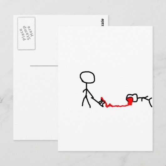 Strichmännchen Postkarte (Vorne/Hinten)