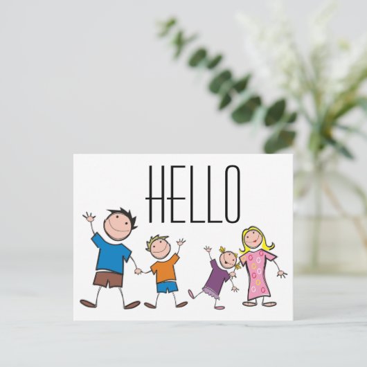 Strichmännchen Postkarte (Stehend Vorderseite)