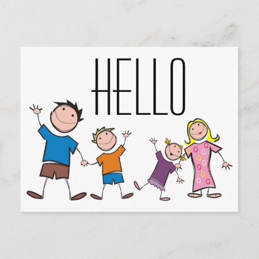 Strichmännchen Postkarte (Vorderseite)