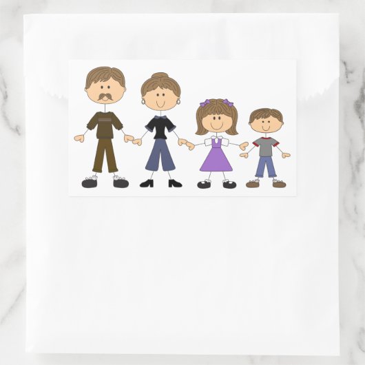 Strichmännchen Rechteckiger Aufkleber (Tasche)