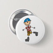 Strichmännchen-Rollen-Skaten Button (Vorne & Hinten)