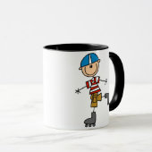 Strichmännchen-Rollen-Skaten Tasse (VorderseiteRechts)