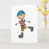 Strichmännchen Roller Skaten Karte (Gelbe Blume)