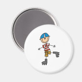 Strichmännchen Roller Skaten Magnet (Vorderseite/Rückseite)