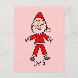 Strichmännchen Santa Claus Tshirts und Geschenke Feiertagspostkarte