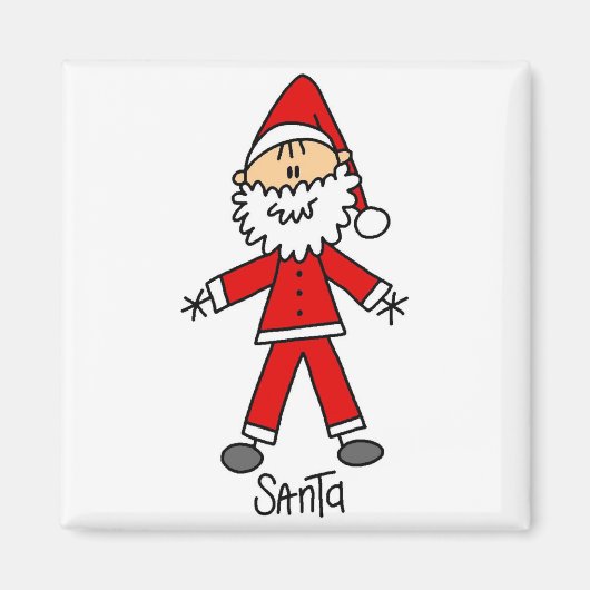 Strichmännchen Santa Claus Tshirts und Geschenke Magnet (Vorne)