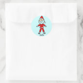Strichmännchen Santa Claus Tshirts und Geschenke Runder Aufkleber (Tasche)