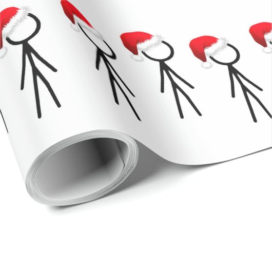 Strichmännchen Santa Wrapping Geschenkpapier (Rolleneckpunkt)