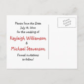 Strichmännchen Save the Date! Ankündigungspostkarte (Rückseite)