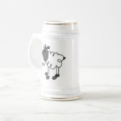 Strichmännchen-Schaf-T - Shirts und Geschenke Bierglas (Vorderseite Links)