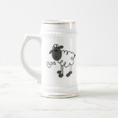 Strichmännchen-Schaf-T - Shirts und Geschenke Bierglas (Links)