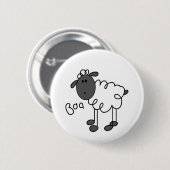 Strichmännchen-Schaf-T-Shirts und Geschenke Button (Vorne & Hinten)