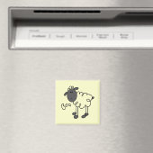 Strichmännchen-Schaf-T-Shirts und Geschenke Magnet (In Situ (Geschirrspüler))