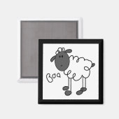 Strichmännchen-Schaf-T-Shirts und Geschenke Magnet (Vorderseite/Rückseite)