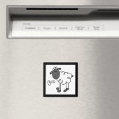 Strichmännchen-Schaf-T-Shirts und Geschenke Magnet (In Situ (Geschirrspüler))