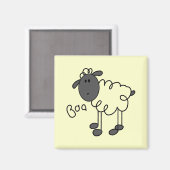 Strichmännchen-Schaf-T-Shirts und Geschenke Magnet (Vorderseite/Rückseite)