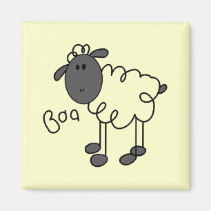 Strichmännchen-Schaf-T-Shirts und Geschenke Magnet