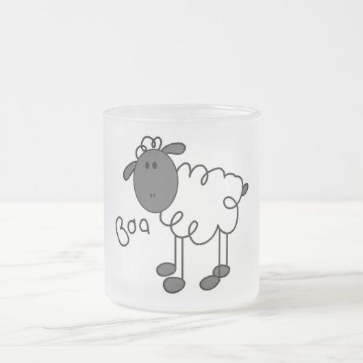 Strichmännchen-Schaf-T-Shirts und Geschenke Mattglastasse (Mittel)
