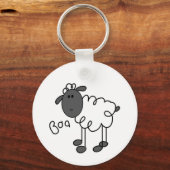 Strichmännchen-Schaf-T-Shirts und Geschenke Schlüsselanhänger (Vorderseite)