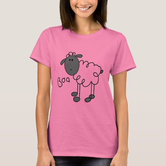 Strichmännchen-Schaf-T-Shirts und Geschenke T-Shirt (Vorderseite)