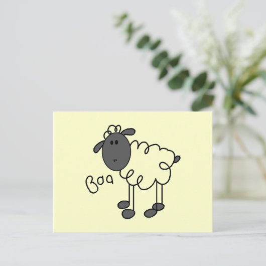 Strichmännchen-Schafe-Hemden und -Geschenke Postkarte (Stehend Vorderseite)